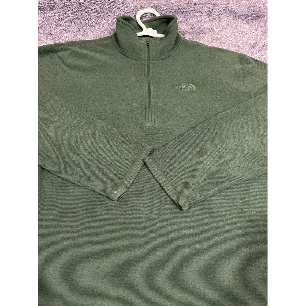 The North Face Mens Forest Green Quarter Zip Fleece Pullover Sweater Size M
